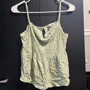 American Eagle Green Cowl Neck Tank Top